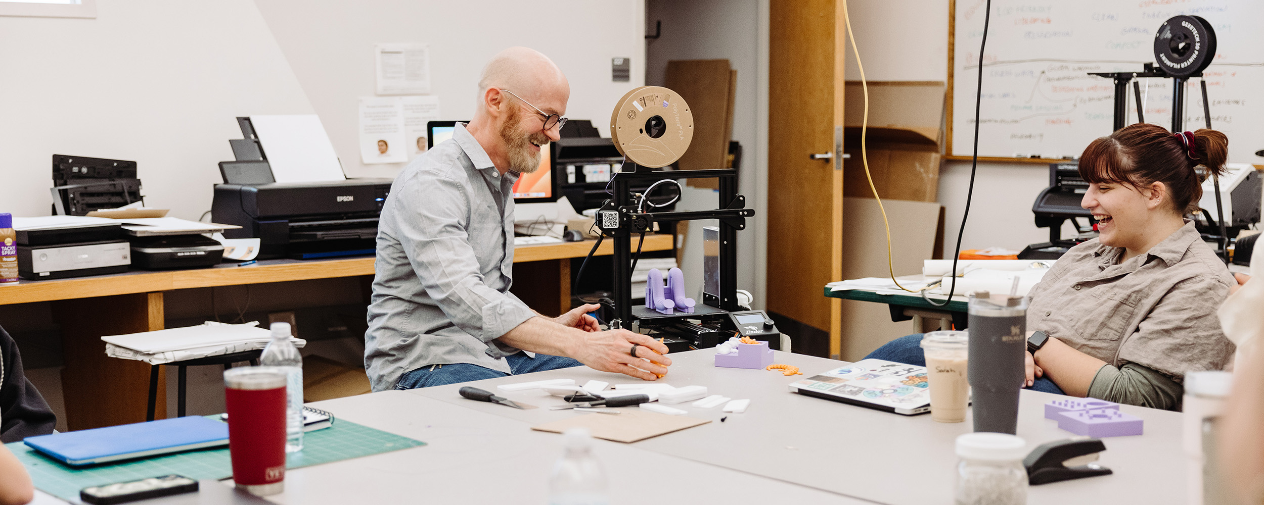 Classroom at Gordon College with students learning 3D design at our Christian liberal arts college in New England