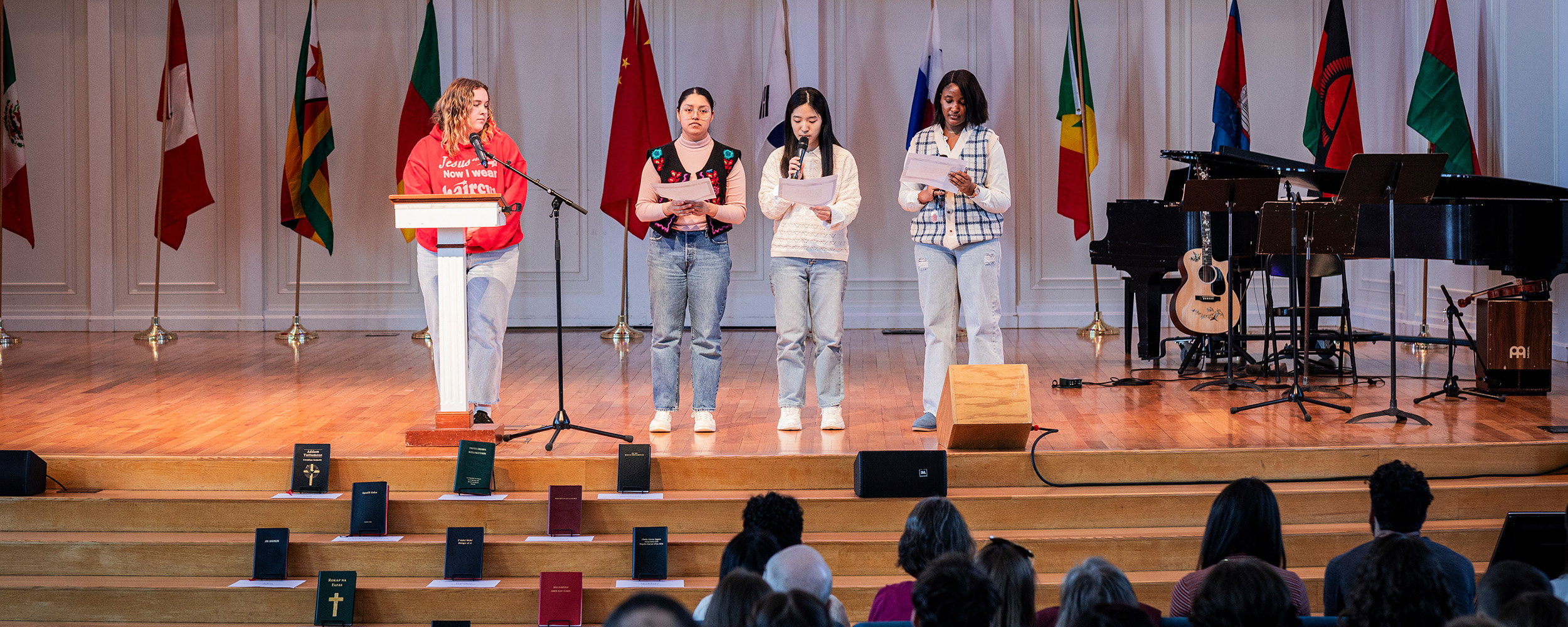 Bibles in different languages chapel