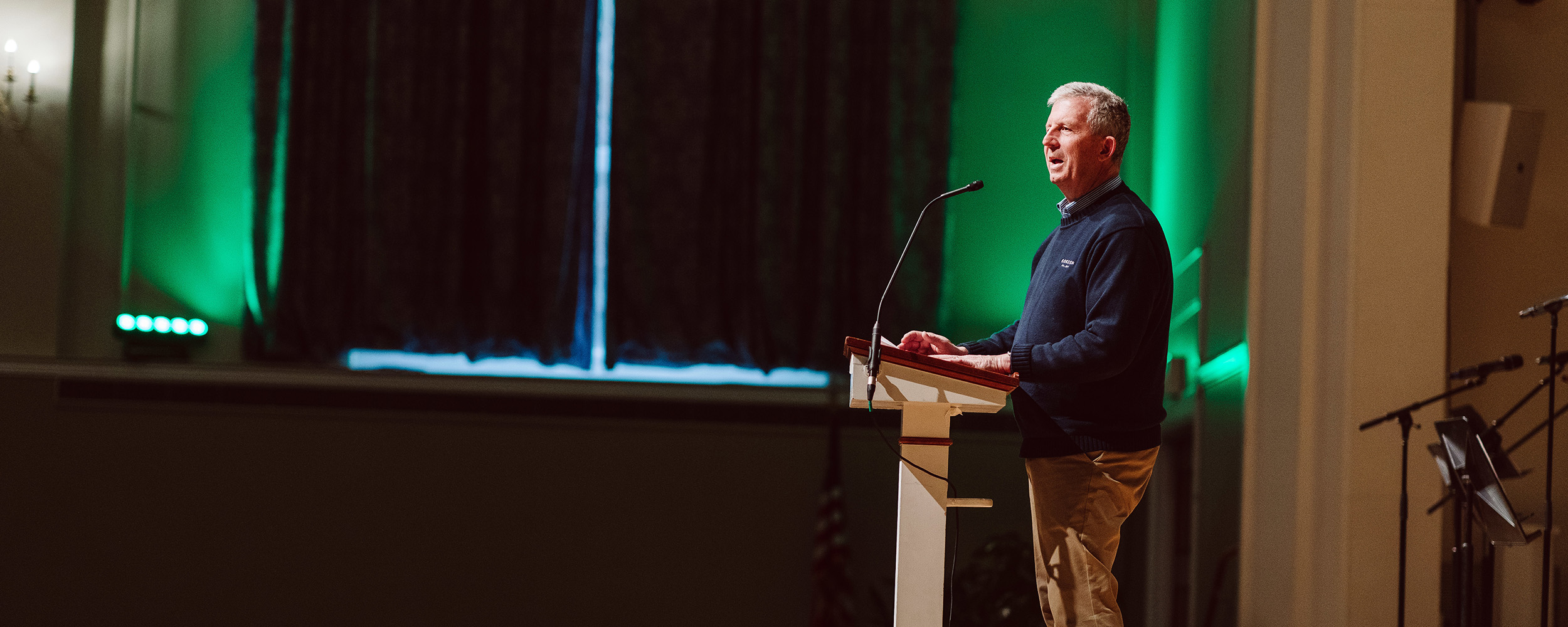 bob preaching during chapel 