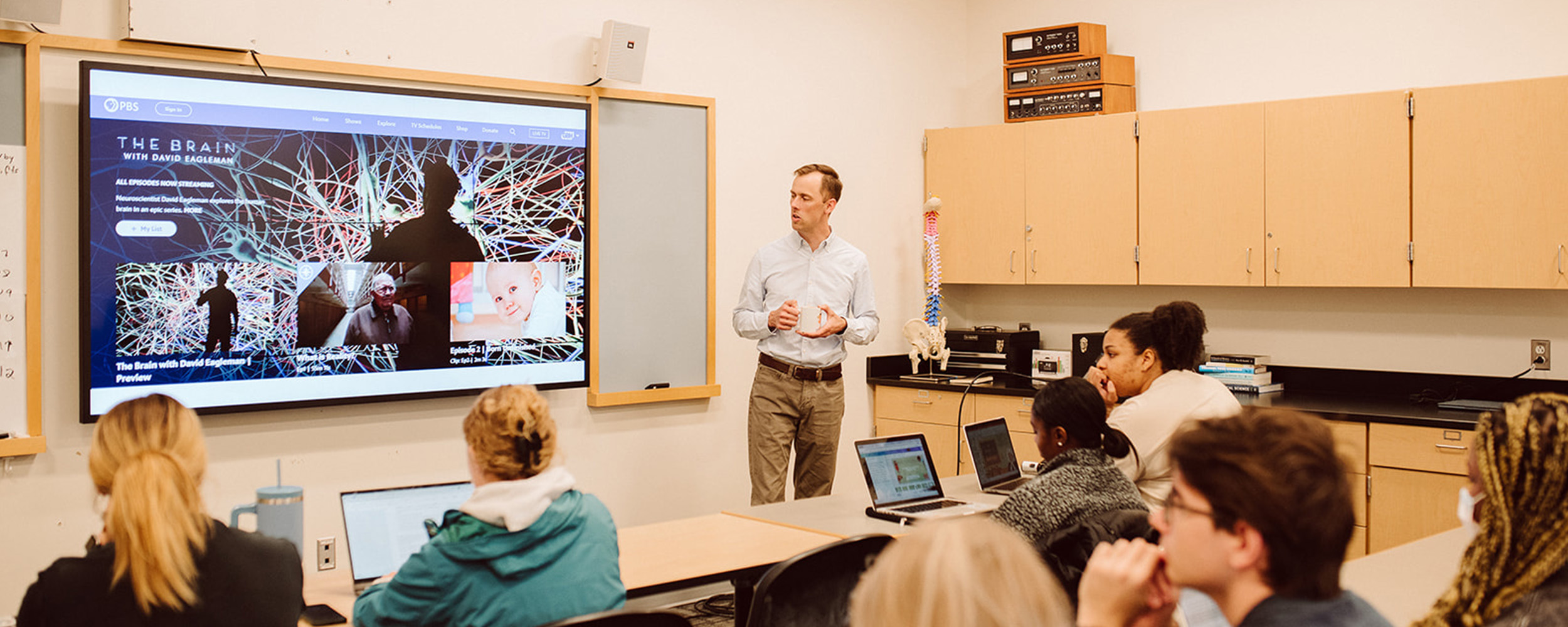 Professor in class