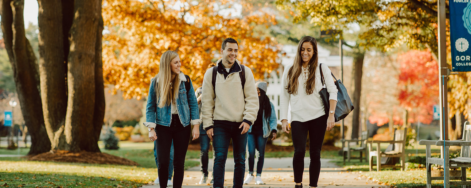 Students walking on campus