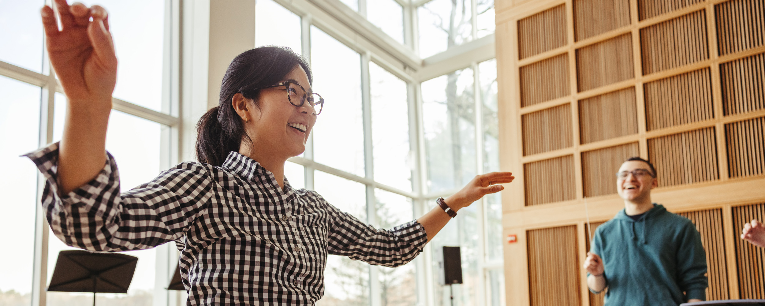 Music professor conducting