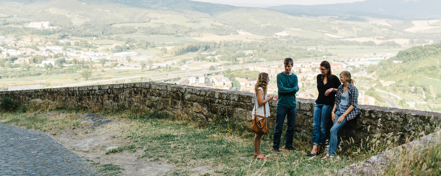 Students conversing in Orvieto