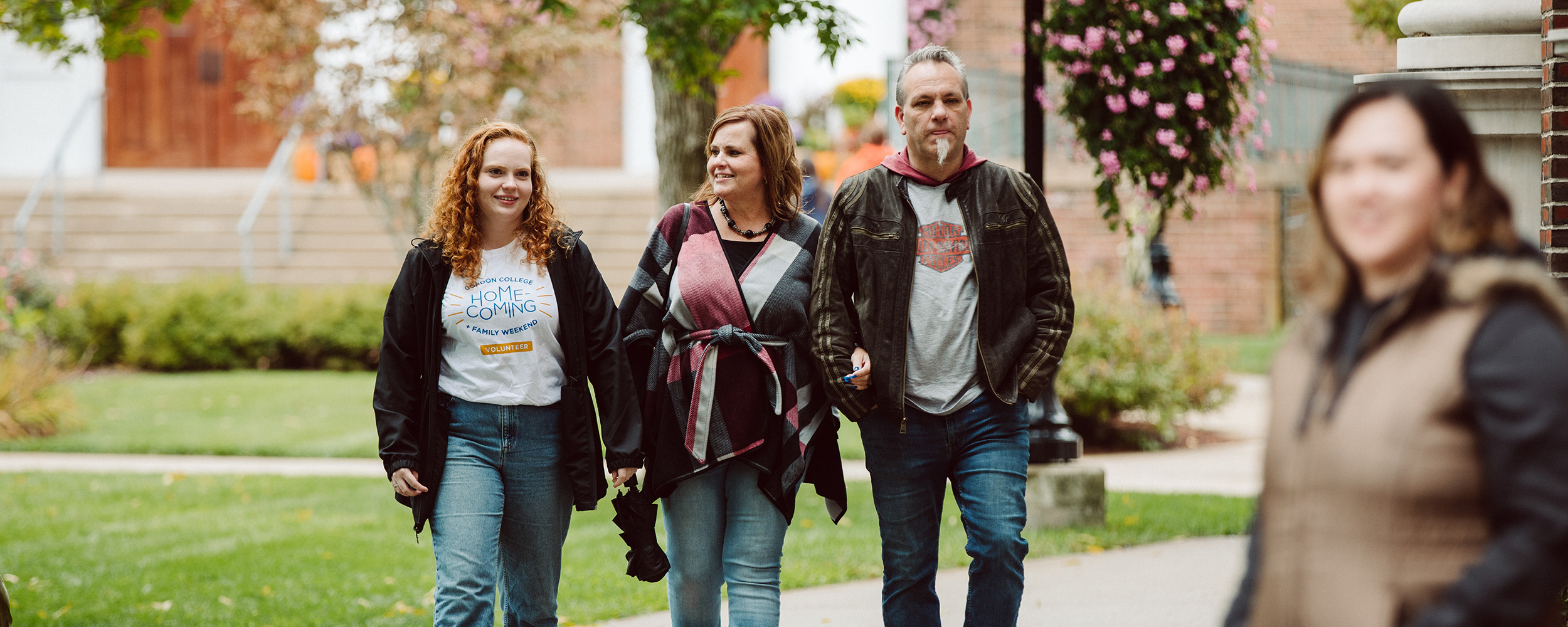 parents with their student walking around 