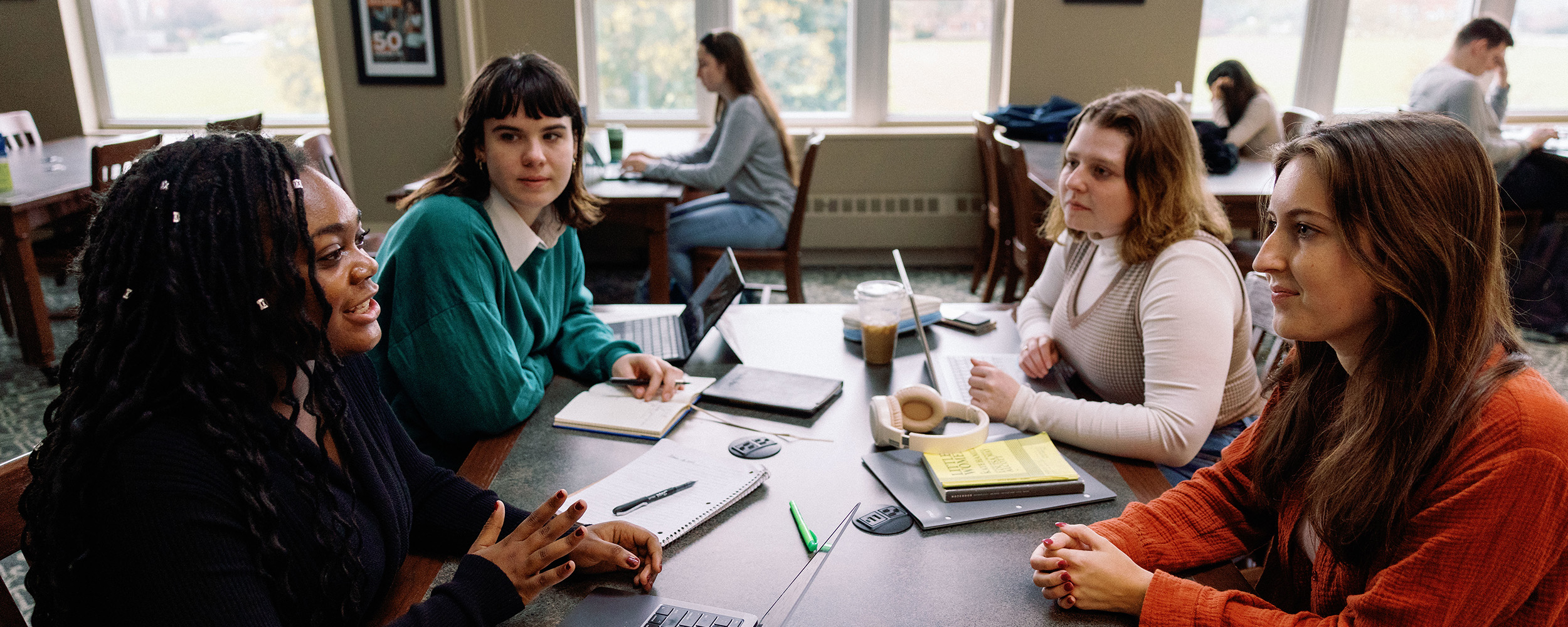 girls studying for a class