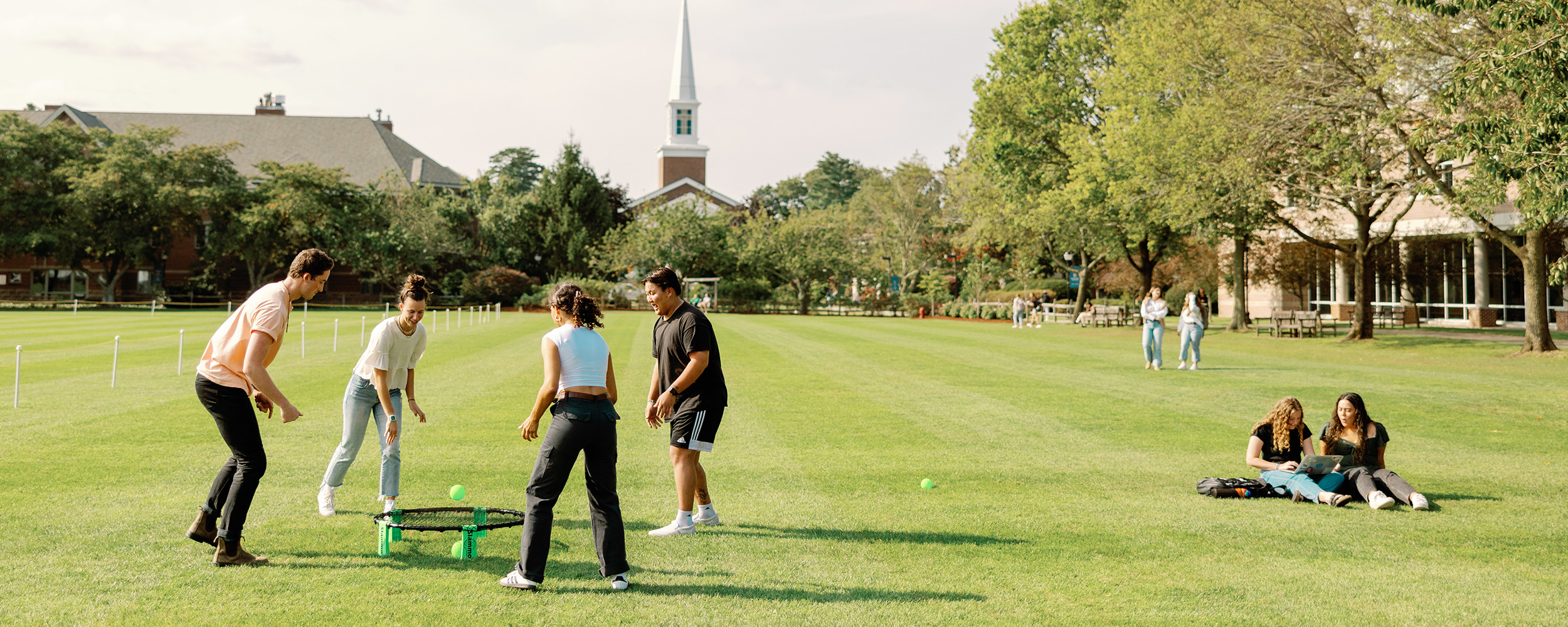 students outside