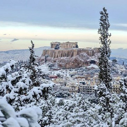 Athens in Snow