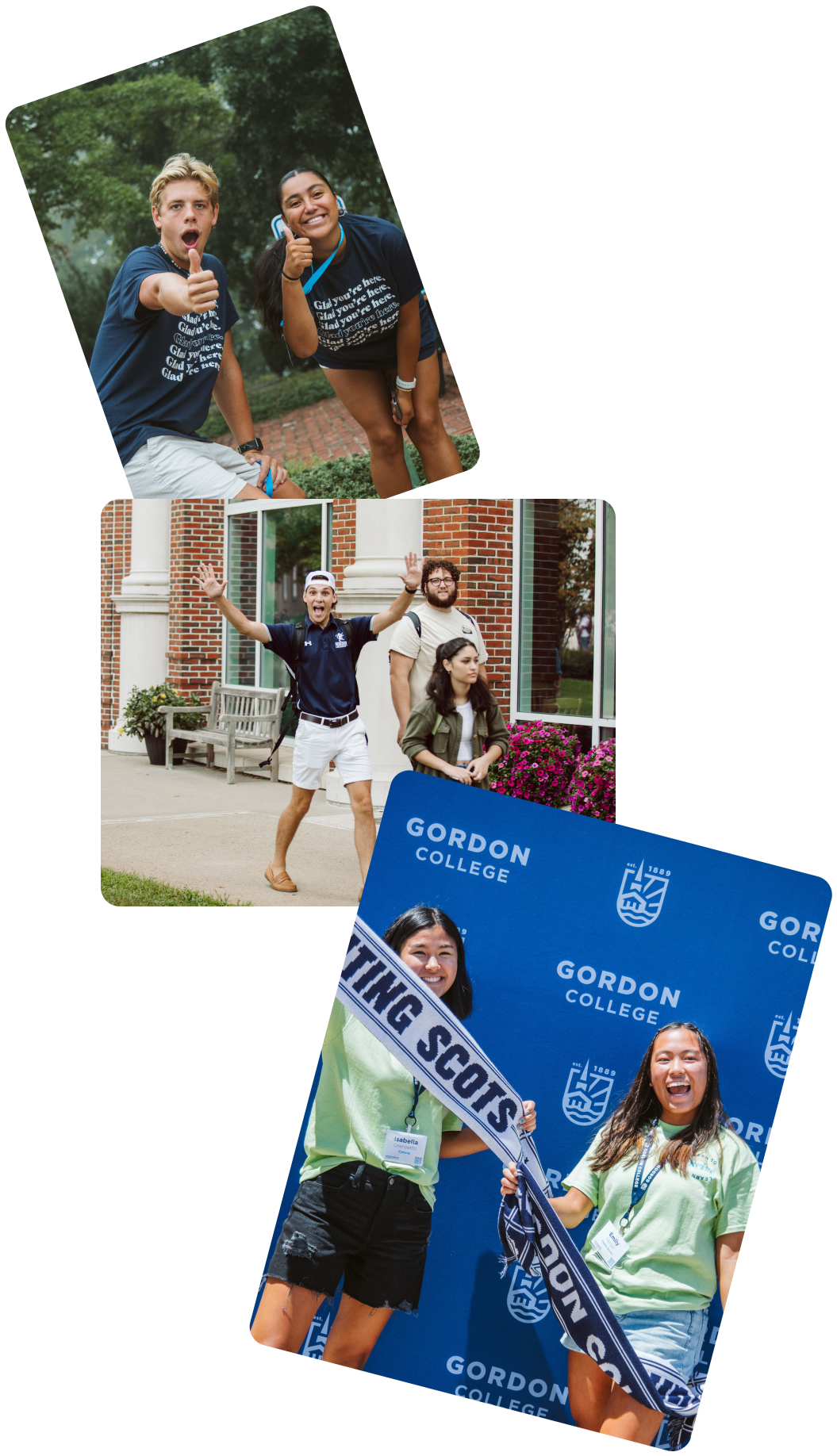 photo collage of various students during Gordon college visits