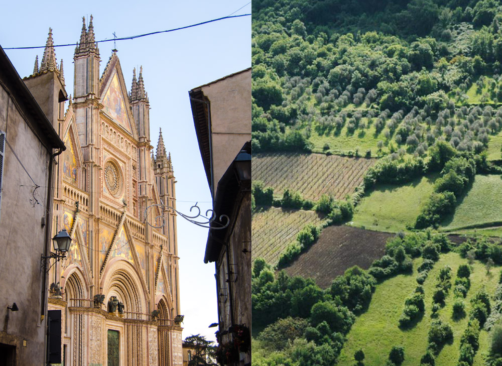 Orvieto Duomo and countryside