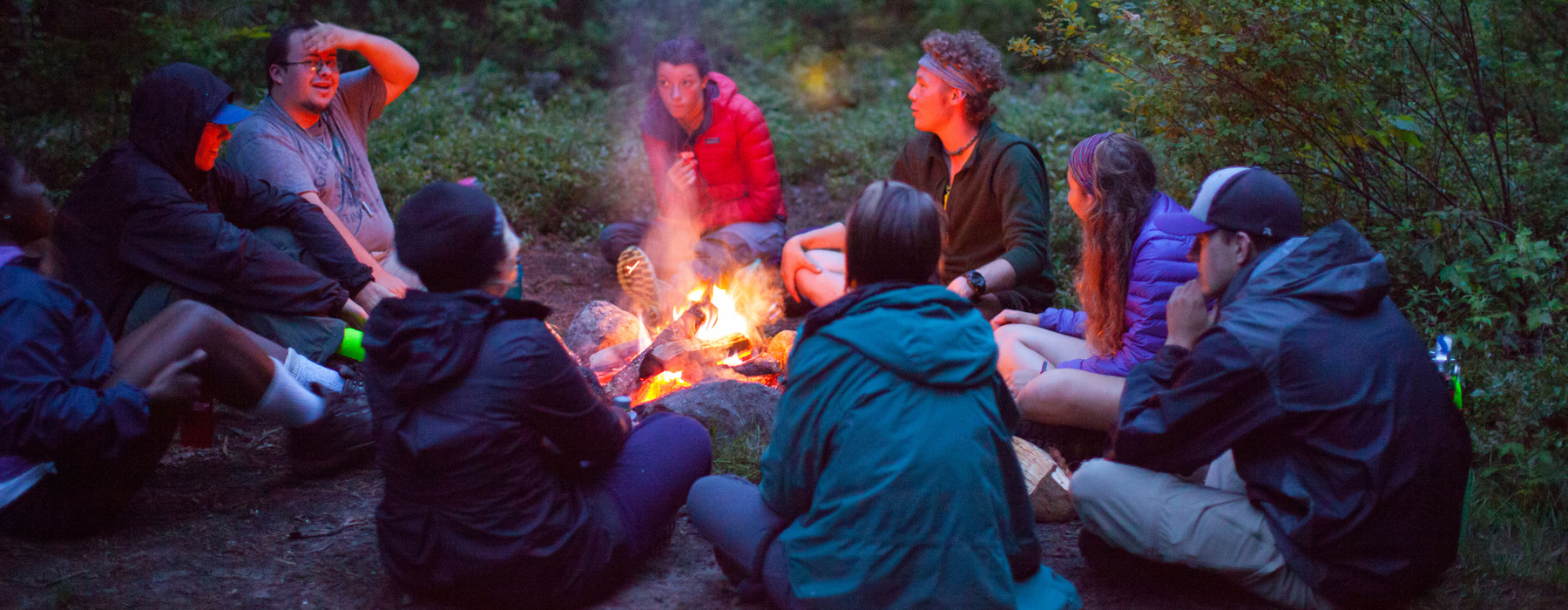 Group around a camp fire