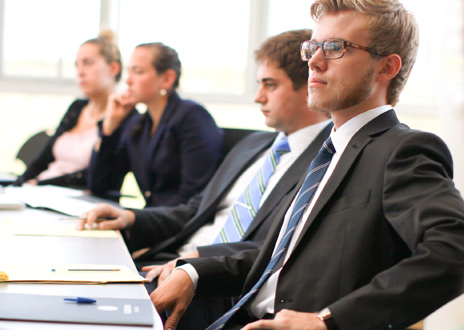 Student listening to speaker