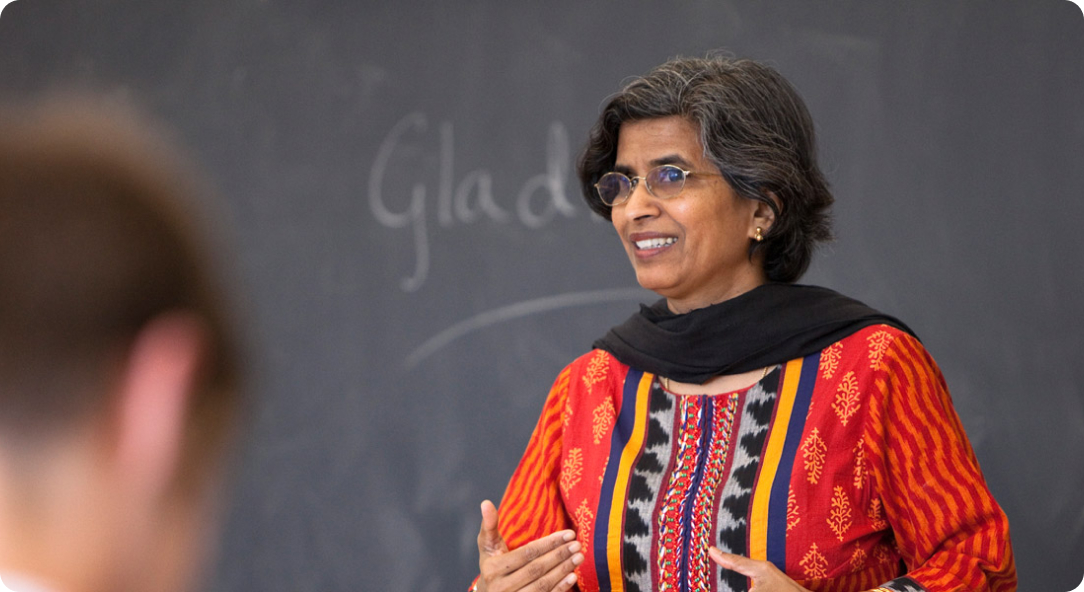 Professor Ivy George teaching in a classroom at Gordon College